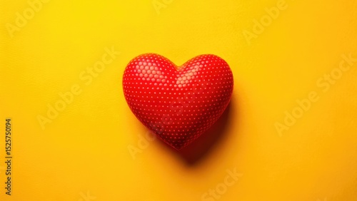 Double Exposure Heart, Red Heart Yellow Background, Surreal Photography, Abstract Art, Romantic Image, Love Concept, Artistic Photo Manipulation