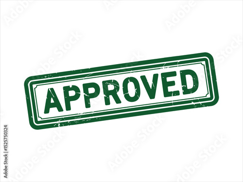 Grunge Green "Approved" Stamp: Official Authorization and Quality Assurance Seal

