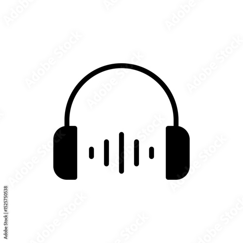 Headphone icon symbol for apps and websites. Headvector sign and symbol