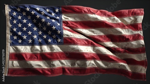 High-resolution stock photo of a vibrant United States flag against a black background, ideal for patriotic marketing and educational materials.