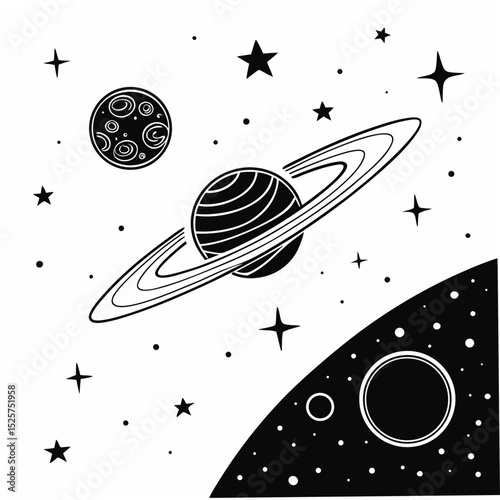 Professional saturn planet design element transparent background