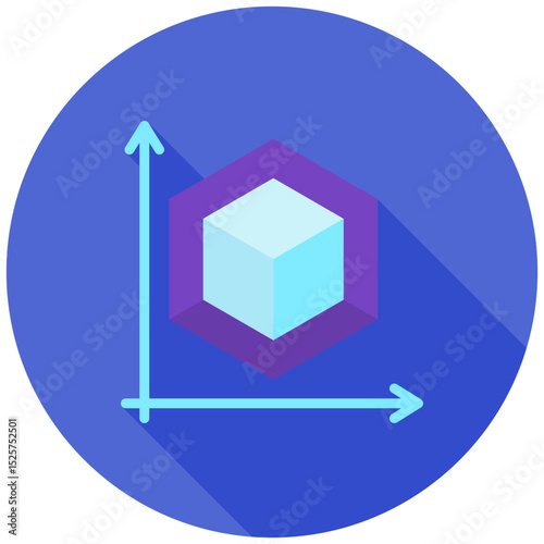Effect Size mini illustration rounded flat color icon, use for research and development, education, industry, UI, UX kit, app and web development, digital or print.