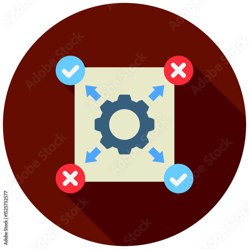 Impact Factor mini illustration rounded flat color icon, use for research and development, education, industry, UI, UX kit, app and web development, digital or print.