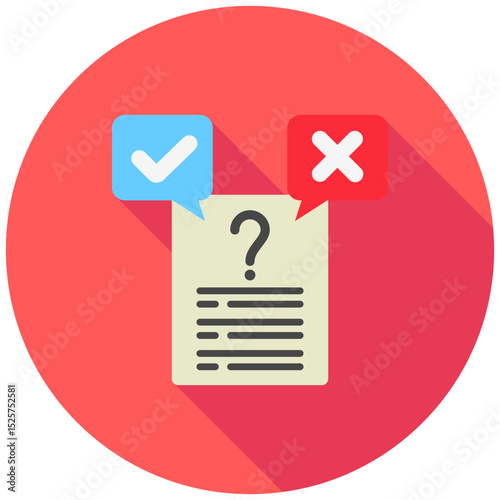 Hypothesis mini illustration rounded flat color icon, use for research and development, education, industry, UI, UX kit, app and web development, digital or print.