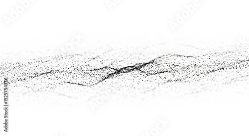 Abstract black dots creating a chaotic and grainy texture isolated on white background