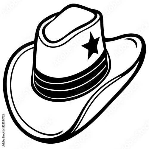 Vintage Wild West Cowboy Helmet Vector