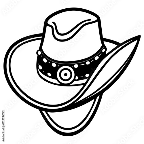 Vintage Wild West Cowboy Helmet Vector