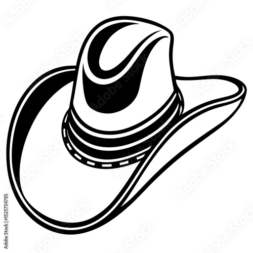 Vintage Wild West Cowboy Helmet Vector