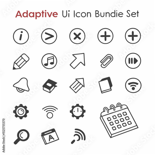 Professional adaptive ui icon bundle set, clean cutout