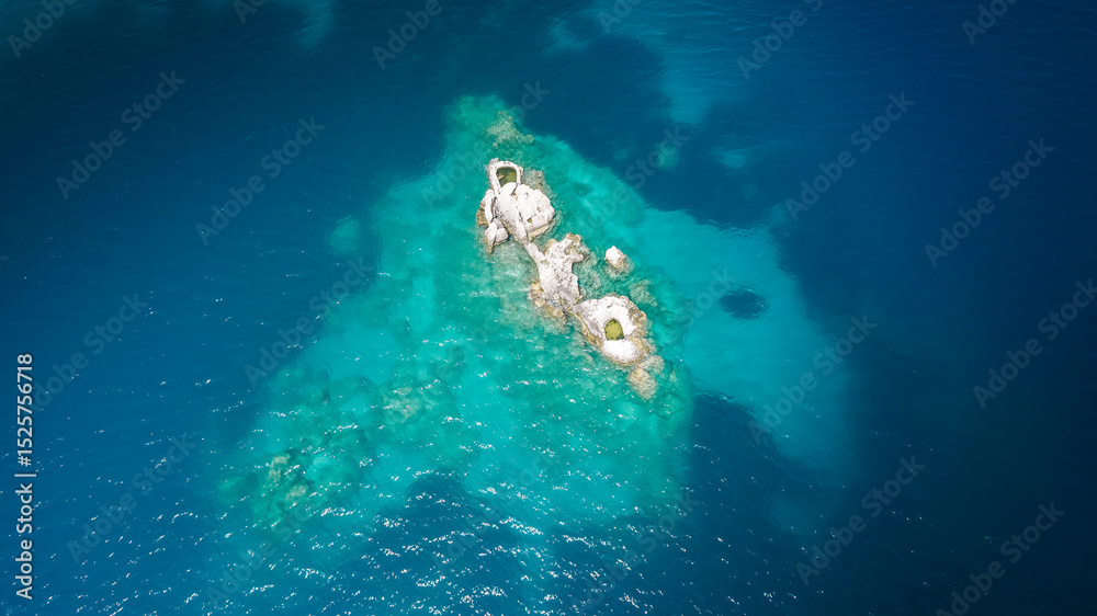 Fototapeta premium Blue Mediterranean Sea and Small Islands in Turkey