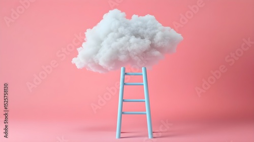 ladder on white background