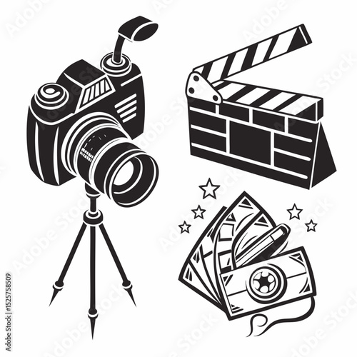Professional filmmaking and photography equipment icons