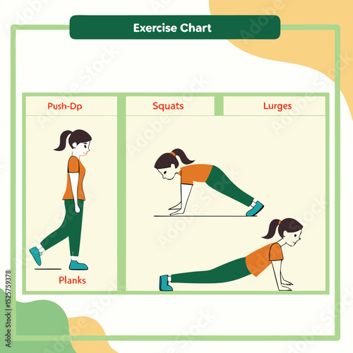 Exercise chart with various bodyweight moves