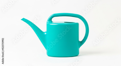 blue watering can isolated on white