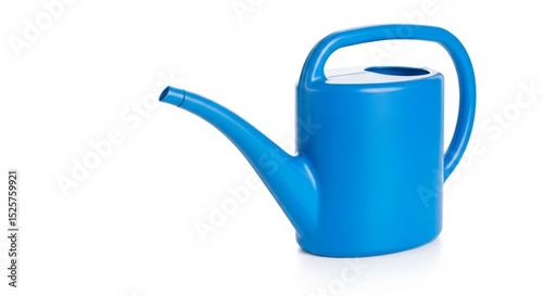 blue watering can isolated on white
