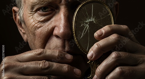 Broken Reflection: A Portrait of Aging and Fragility