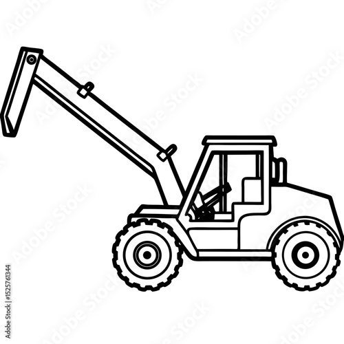 Telescopic Handler Vector on White