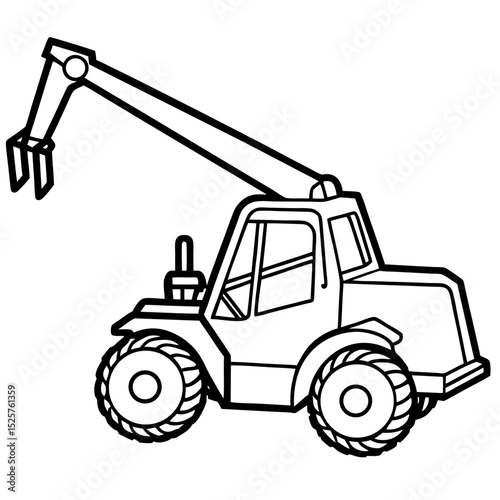 Telescopic Handler Vector on White