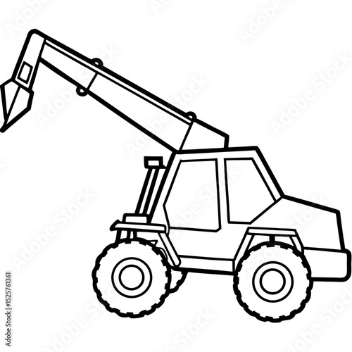 Telescopic Handler Vector on White