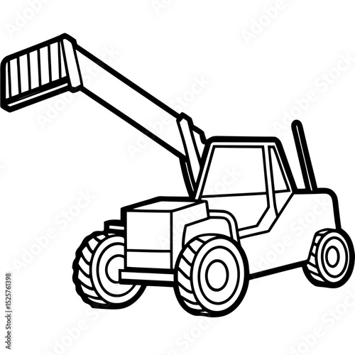 Telescopic Handler Vector on White