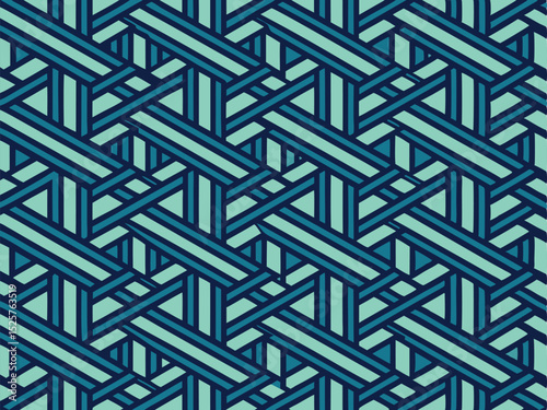Geometric pattern in various shades of blue creates a modern and stylish seamless background design.