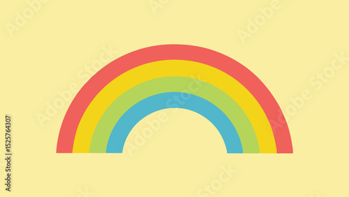 Simple and colorful rainbow illustration with transparency for various design projects