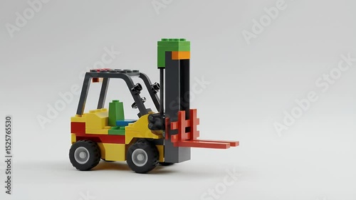 Colorful toy construction forklift
