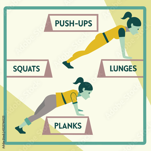 Exercise chart with various bodyweight moves