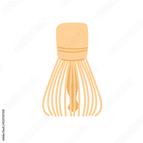 Handmade bamboo matcha whisk used for preparing green tea in traditional Japanese tea ceremonies