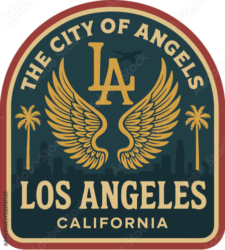 los angeles riot 2025 badge illustration vector 4