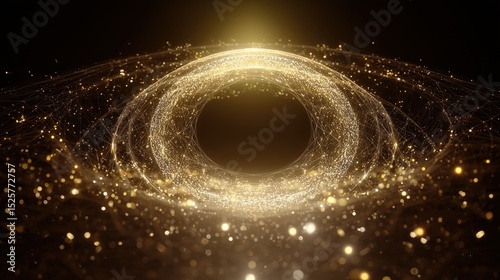 Geometric Cyber Portal with Luminous Energy and Digital Particles, Intense Center Glow, Surreal Digital Gateway Concept.