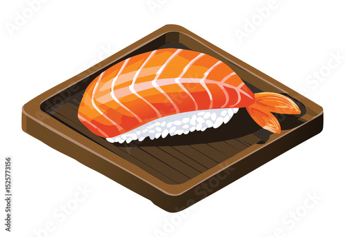 Shrimp Nigiri Sushi - Vector Illustration