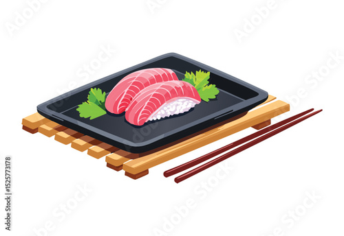 Delicious Tuna Nigiri Sushi Collection - Vector Illustration