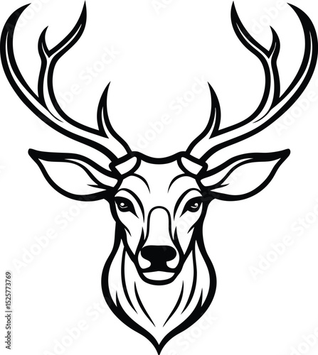 deer, animal, vector, horn