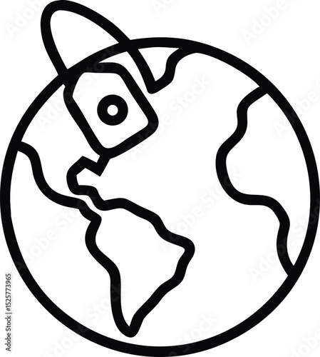 Black silhouette of a globe with price tag indicating global tariff costs