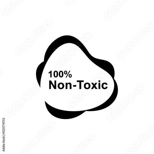 A bold black blob proclaims 100 nontoxic, isolated on white background