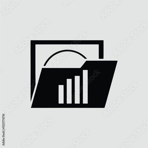 Data analysis folder icon representing business charts and statistical information
