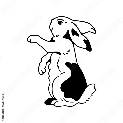 cute bunny standing up vector art