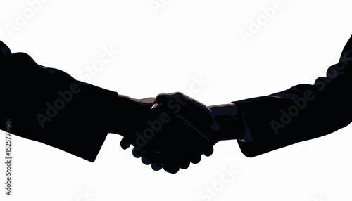 Hands shaking in silhouette during a business agreement negotiation  