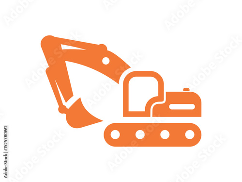Heavy Duty Excavator Logo, Construction Machinery Symbol