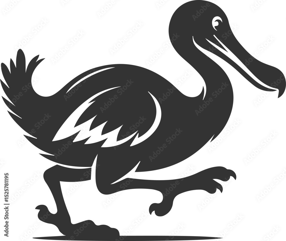 Obraz premium Vector animal bird silhouette of a dodo vintage artwork