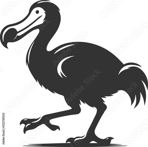 Vector animal bird silhouette of a dodo vintage artwork