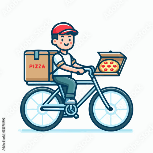 pizza delivery man vector illustration