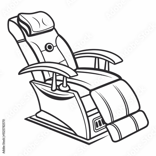 Relaxing Massage Chair Design Scalable Graphic for Wellness Branding and Logo Creation