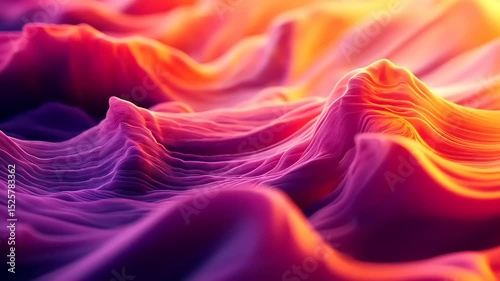 Colorful abstract landscape with flowing waves and gradients, evoking a sense of movement and depth