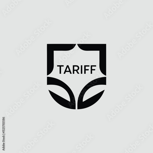 Minimalist tariff shield logo on transparent background suitable for branding projects