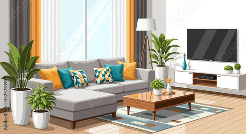 Modern Living Room Interior: Cozy and Stylish Home Design