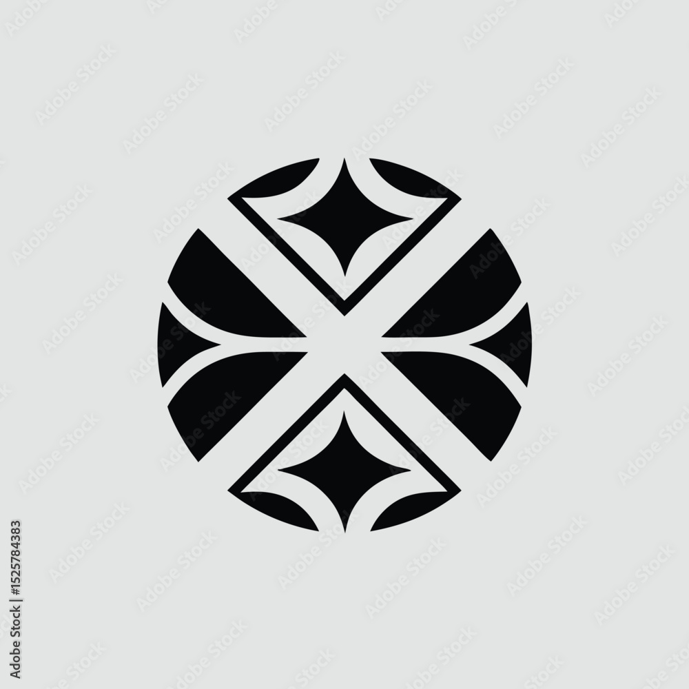 Fototapeta premium Modern abstract geometric design element featuring symmetrical lines and diamonds