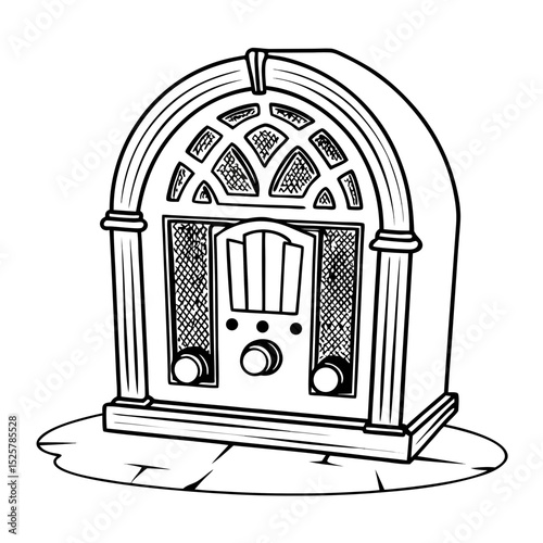 Retro Radio Vector Vintage Style Radio Illustration