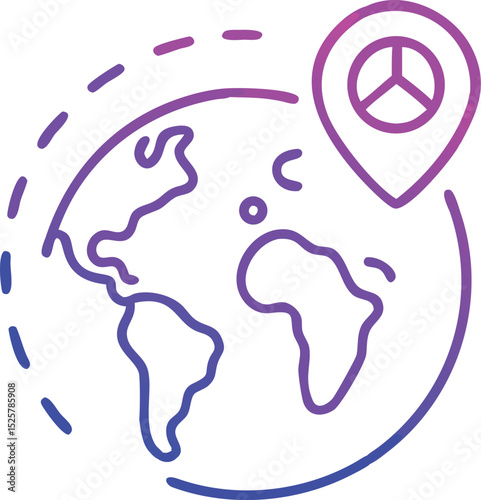Peace on earth symbol earth globe location pin icon global unity concept